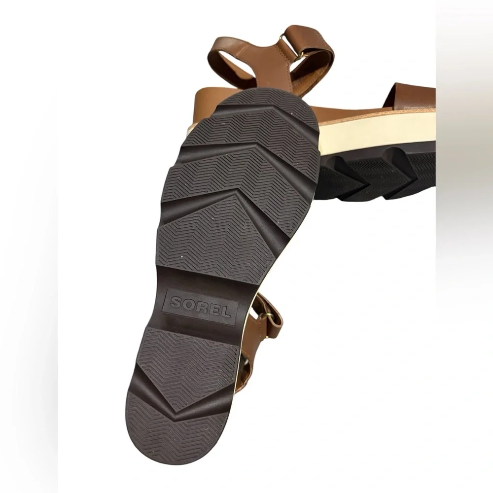 NWOT Sorel Brown and Cream Platform Sandals - Picture 5 of 6